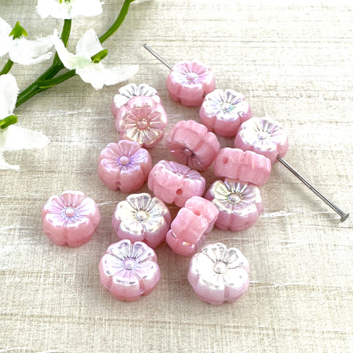 8mm Hibiscus Pink with AB Finish