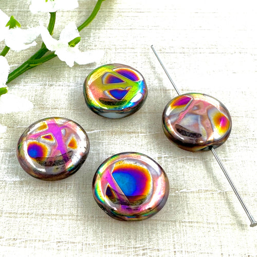 15mm Coin Pink Metallic Tie Dye