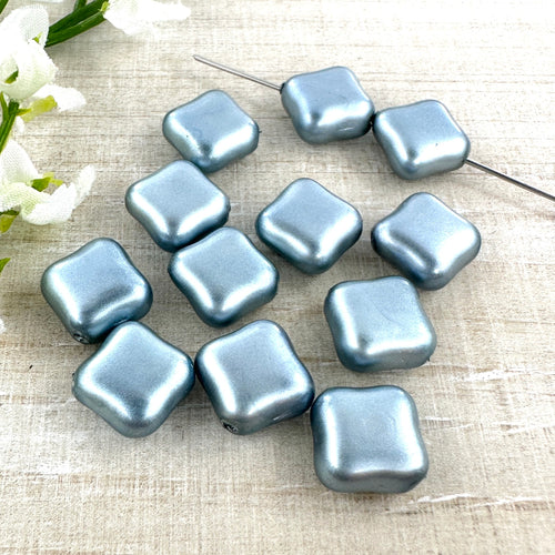 12mm Quatrefoil Matte Metallic Smoky Blue