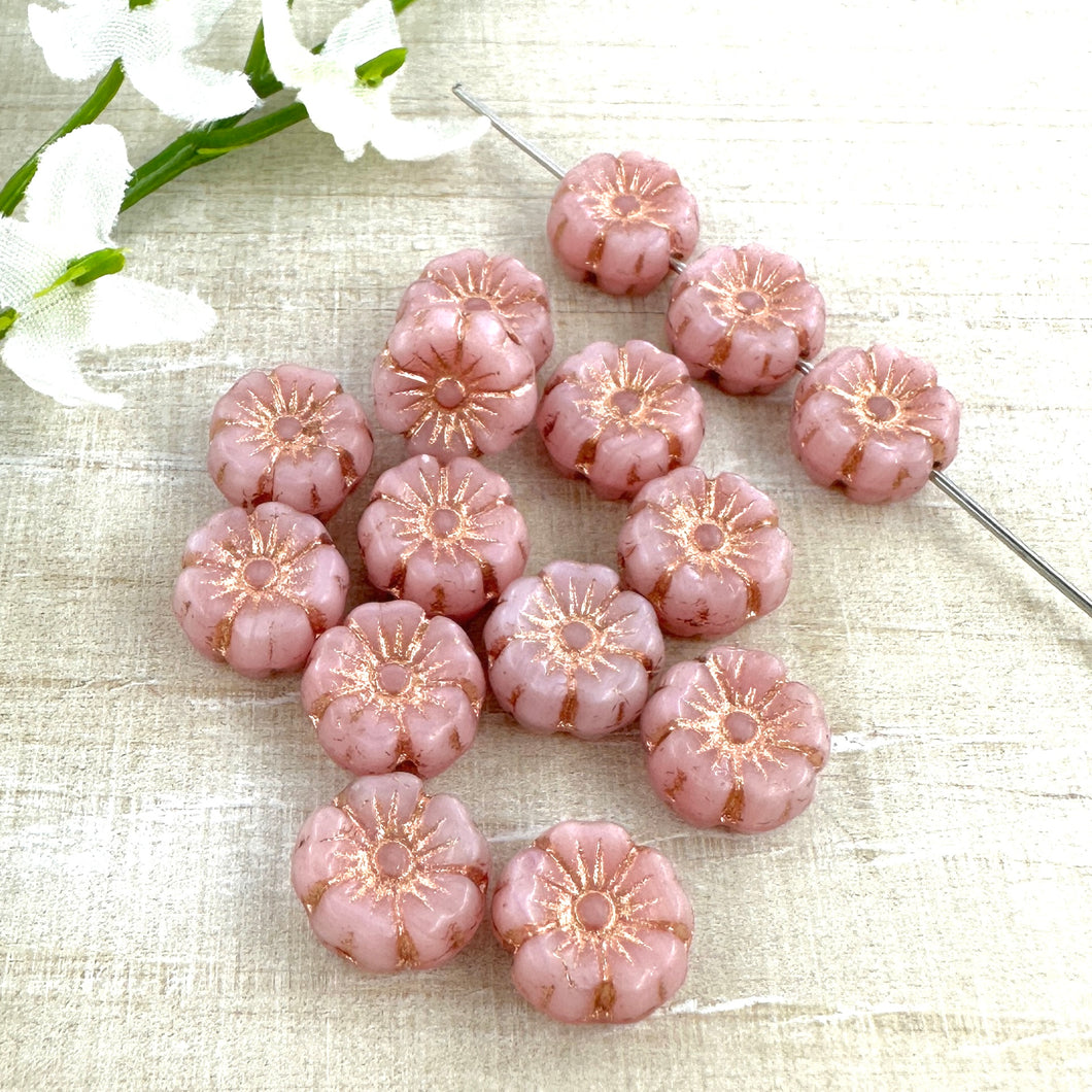 8mm Hibiscus Pink with Copper Wash