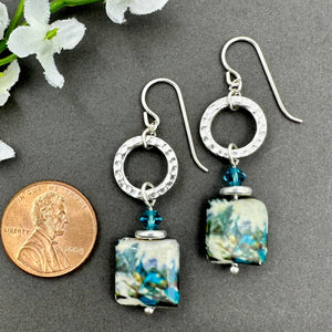 Teal Abstract Earrings