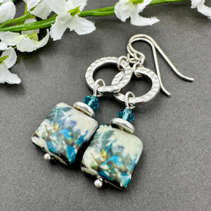 Teal Abstract Earrings