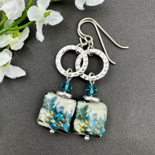 Load image into Gallery viewer, Teal Abstract Earrings
