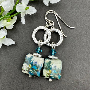 Teal Abstract Earrings