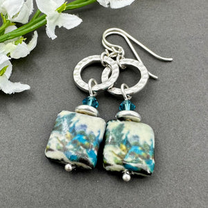 Teal Abstract Earrings