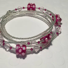 Load image into Gallery viewer, Long Necklace with Pink Czech Glass Bead
