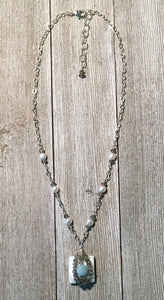 Mother of Pearl, Aquamarine, and Labordorite Necklace