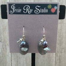Load image into Gallery viewer, Labradorite Cluster Earrings

