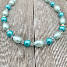 Load image into Gallery viewer, DIY Bracelet Kit with Instructions, Aqua Glass Beads, DIY Craft Kit, For Adults, Jewelry Making
