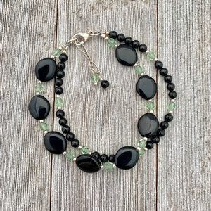 Black & Green Double Strand Bracelet