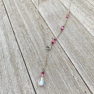 Swarovski Crystal Heart Lariat Necklace