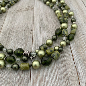 Shades of Green Multi-Strand Necklace