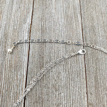 Load image into Gallery viewer, Layered Chain Necklace, Single Pearl, White Swarovski Pearls, Simple, Wedding, Bridal, Bridesmaid
