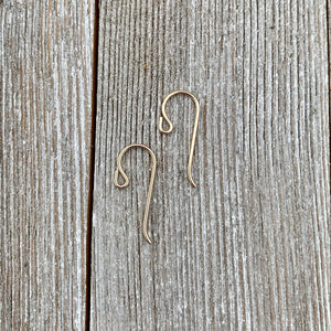 14K Gold Filled Ear Wires, Front Loop, 20 Gauge, 1 Pair, Beader, Crafter, Jewelry Repair, Earrings