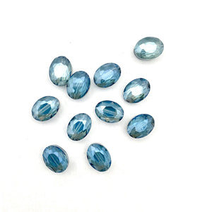 Denim Blue Crystal, 9x12mm Oval, Faceted, Chinese Crystal, For Stringing, Jewelry Making, Beading, Craft, DIY, Hobby