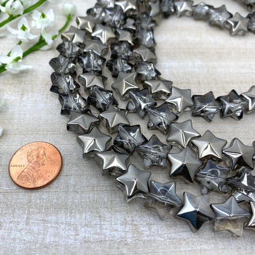 Glass Star Electroplated Grey Luster